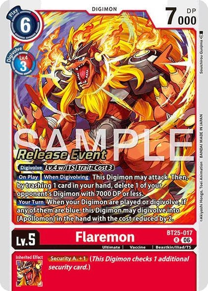 Flaremon, Dual Revolution Release Event Cards BT25-017 R