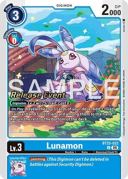 Lunamon, Dual Revolution Release Event Cards BT25-022 U