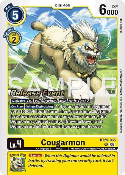 Cougarmon, Dual Revolution Release Event Cards BT25-035 U