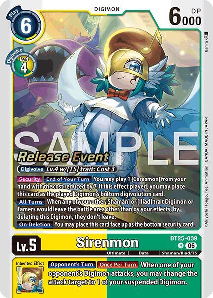 Sirenmon, Dual Revolution Release Event Cards BT25-039 R
