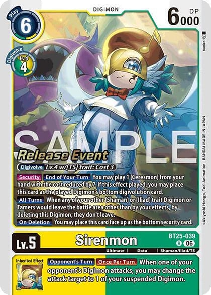Sirenmon, Dual Revolution Release Event Cards BT25-039 R