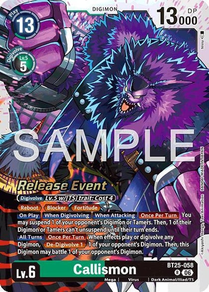 Callismon, Dual Revolution Release Event Cards BT25-058 R