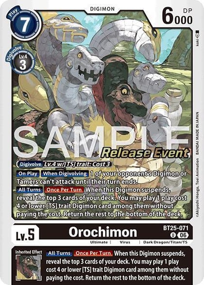 Orochimon, Dual Revolution Release Event Cards BT25-071 U