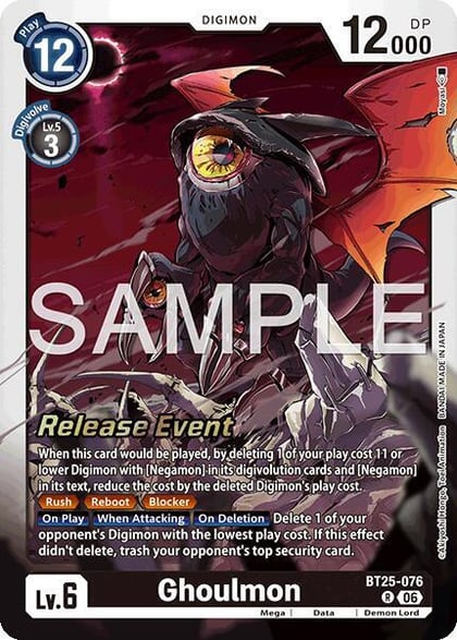 Ghoulmon, Dual Revolution Release Event Cards BT25-076 R