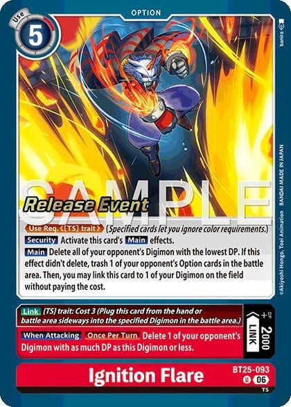 Ignition Flare, Dual Revolution Release Event Cards BT25-093 U