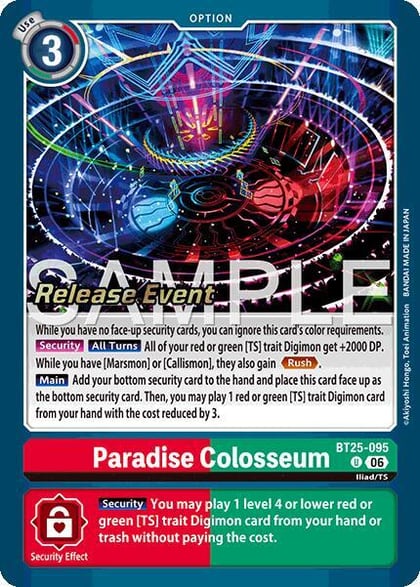 Paradise Colosseum, Dual Revolution Release Event Cards BT25-095 U