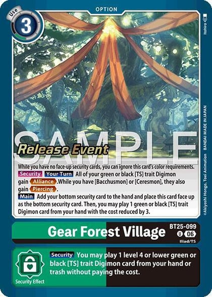 Gear Forest Village, Dual Revolution Release Event Cards BT25-099 U