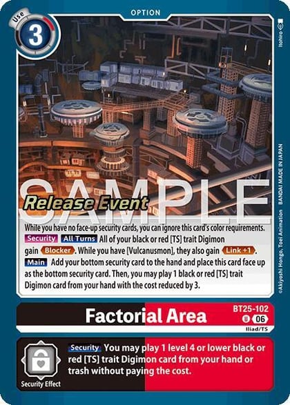 Factorial Area, Dual Revolution Release Event Cards BT25-102 U