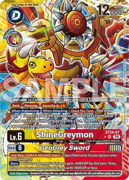 ShineGreymon // GeoGrey Sword (Dual Revolution Release Event Winner), Dual Revolution Release Event Cards ST24-07 SR