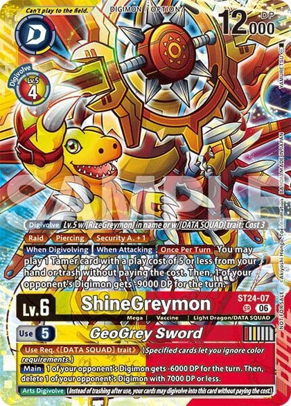 ShineGreymon // GeoGrey Sword (Dual Revolution Release Event Participant), Dual Revolution Release Event Cards ST24-07 SR