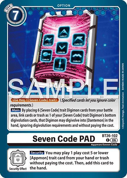Seven Code PAD, Timeless Bonds BT26-102 C