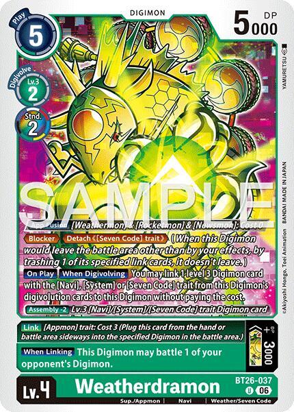 Weatherdramon, Timeless Bonds BT26-037 U