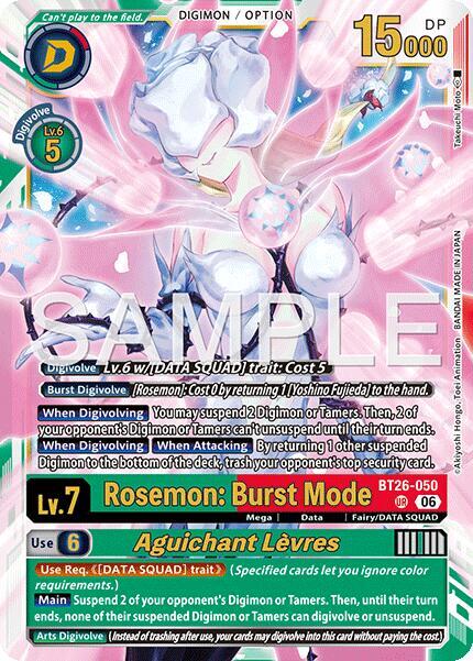 Rosemon: Burst Mode // Aguichant Levres, Timeless Bonds BT26-050 SR