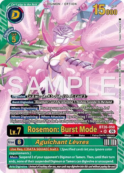 Rosemon: Burst Mode // Aguichant Levres, Timeless Bonds BT26-050 UR