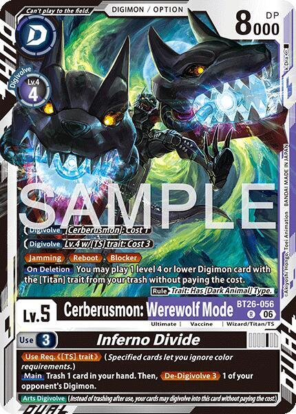 Cerberusmon: Werewolf Mode // Inferno Divide, Timeless Bonds BT26-056 R