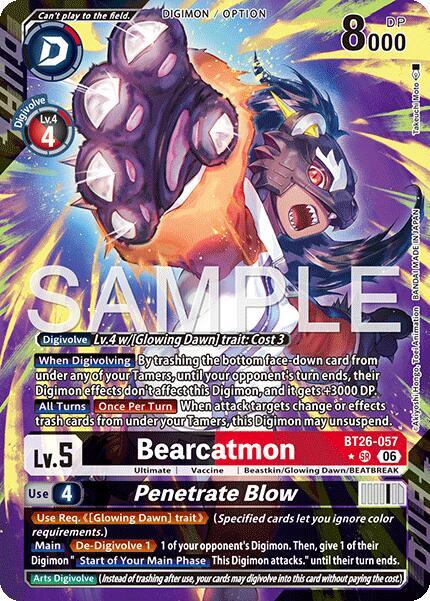 Bearcatmon // Penetrate Blow (Alternate Art), Timeless Bonds BT26-057 SR