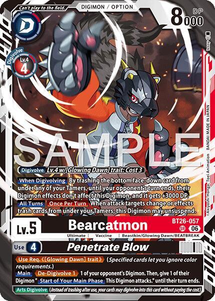 Bearcatmon // Penetrate Blow, Timeless Bonds BT26-057 SR