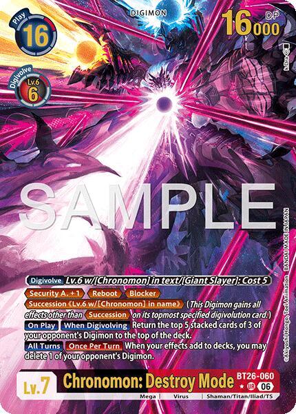 Chronomon: Destroy Mode (Alternate Art), Timeless Bonds BT26-060 UR
