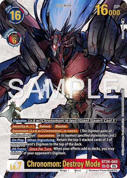 Chronomon: Destroy Mode (SP), Timeless Bonds BT26-060 UR