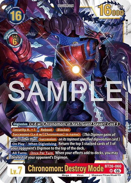 Chronomon: Destroy Mode, Timeless Bonds BT26-060 UR