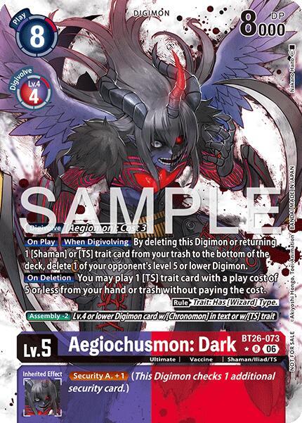 Aegiochusmon: Dark (Alternate Art), Timeless Bonds BT26-073 R