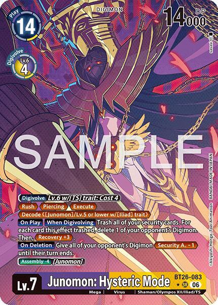 Junomon: Hysteric Mode (Alternate Art), Timeless Bonds BT26-083 SR