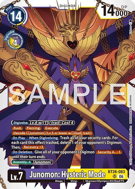 Junomon: Hysteric Mode, Timeless Bonds BT26-083 SR