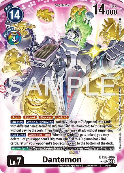 Dantemon (Alternate Art), Timeless Bonds BT26-086 SR