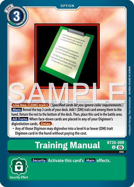 Training Manual, Timeless Bonds BT26-099 U