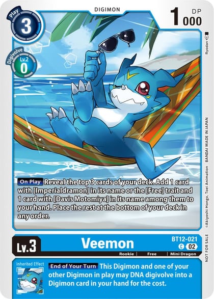 Veemon (NYCC 2023 Demo Deck), Digimon Demo Deck Exclusive Cards BT12-021 C