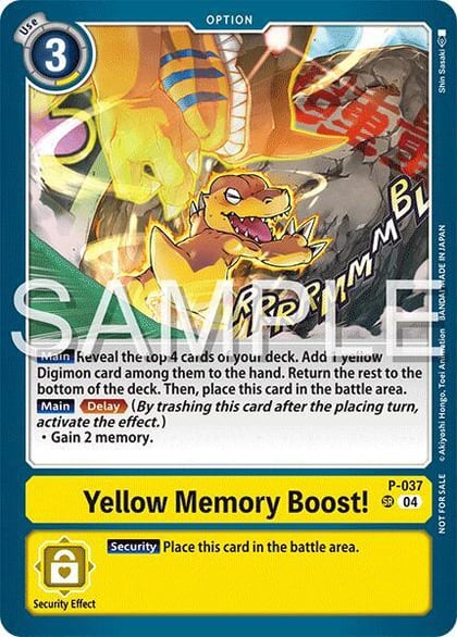 Yellow Memory Boost! (Time Stranger Demo Deck), Digimon Demo Deck Exclusive Cards P-037 SR