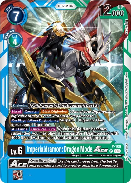 Imperialdramon: Dragon Mode ACE - P-109 (NYCC 2023 Demo Deck), Digimon Demo Deck Exclusive Cards P-109 P
