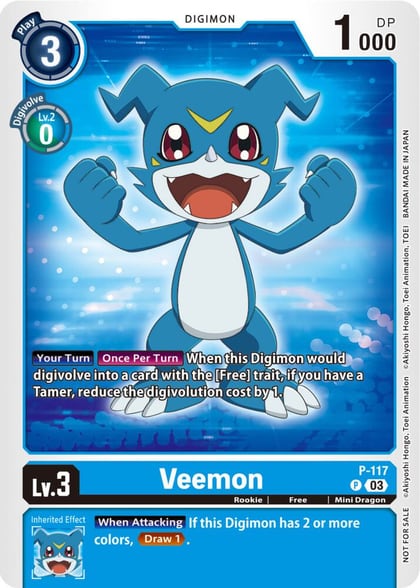 Veemon - P-117 (NYCC 2023 Demo Deck), Digimon Demo Deck Exclusive Cards P-117 P