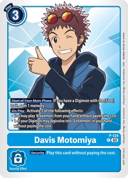 Davis Motomiya - P-124 (NYCC 2023 Demo Deck), Digimon Demo Deck Exclusive Cards P-124 P