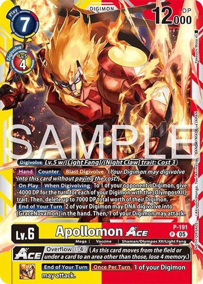 Apollomon ACE (Time Stranger Demo Deck), Digimon Demo Deck Exclusive Cards P-191 P