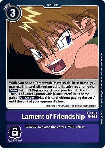 Lament of Friendship (Demo Deck Exclusive), Digimon Demo Deck Exclusive Cards ST16-15 U