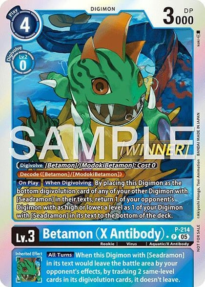 Betamon (X Antibody) (Official Store Tournament 2026 Vol. 1 Winner), Digimon Promotion Cards P - 214 P