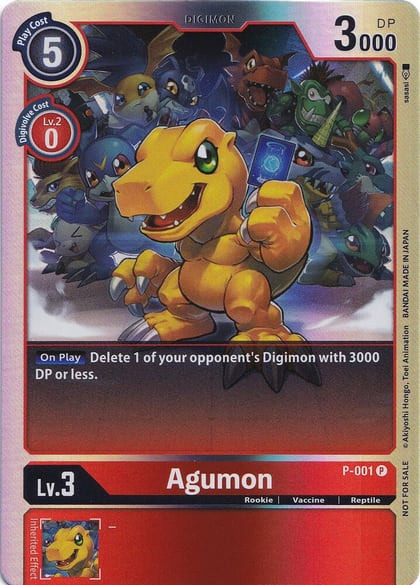 Agumon - P-001 (Rainbow Foil), Digimon Promotion Cards P-001 P