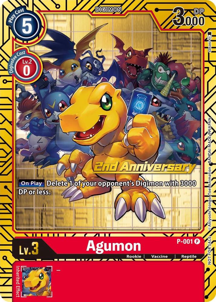 Agumon - P-001 (2nd Anniversary Card Set), Digimon Promotion Cards P-001 P