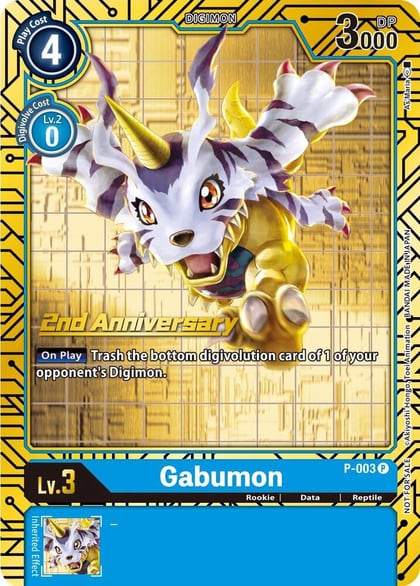 Gabumon - P-003 (2nd Anniversary Card Set), Digimon Promotion Cards P-003 P