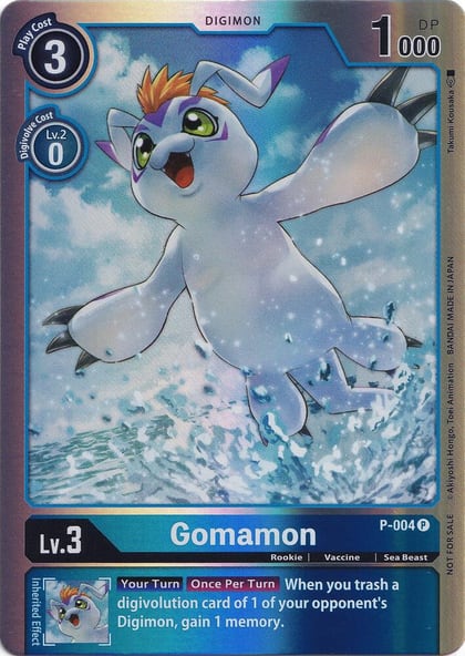 Gomamon - P-004 (Rainbow Foil), Digimon Promotion Cards P-004 P