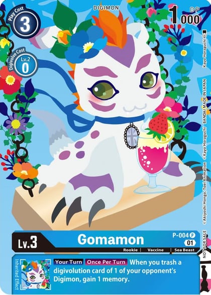 Gomamon - P-004 (Tamer's Card Set 2 Floral Fun), Digimon Promotion Cards P-004 P