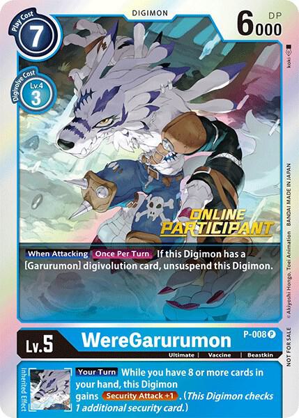 WereGarurumon - P-008 (2021 Championship Online Regional) [Online Participant], Digimon Promotion Cards P-008 P
