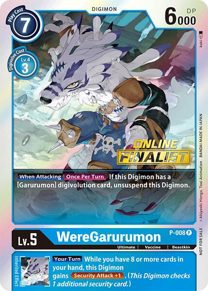 WereGarurumon - P-008 (2021 Championship Online Regional) [Online Finalist], Digimon Promotion Cards P-008 P