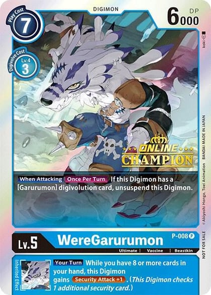 WereGarurumon - P-008 (2021 Championship Online Regional) [Online Champion], Digimon Promotion Cards P-008 P