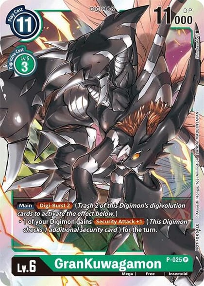 GranKuwagamon - P-025, Digimon Promotion Cards P-025 P