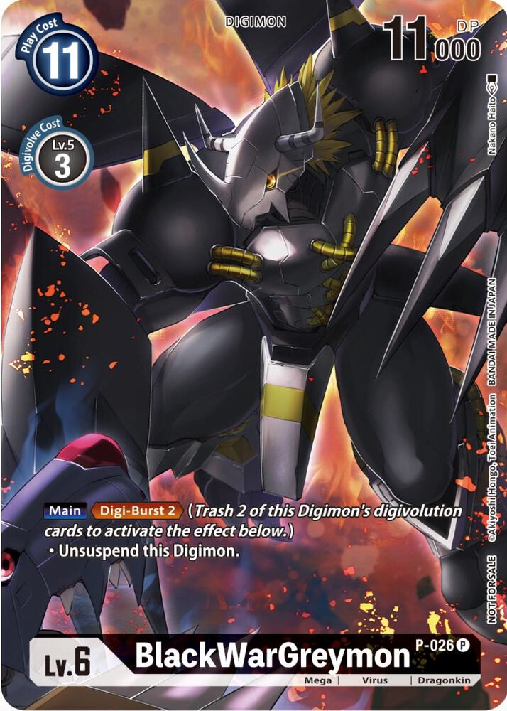 BlackWarGreymon - P-026 (Winner Pack Across Time), Digimon Promotion Cards P-026 P