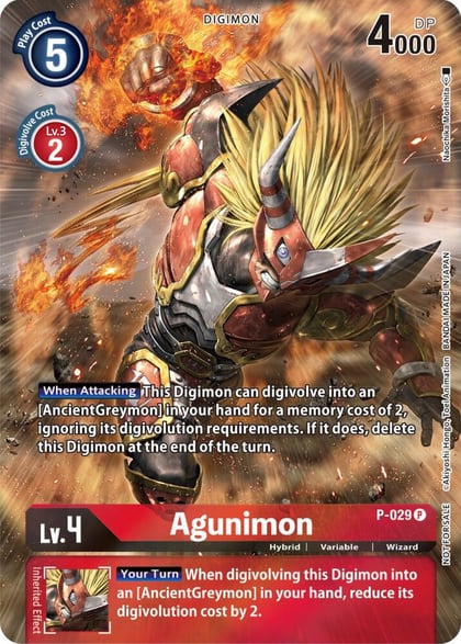 Agunimon - P-029 (2nd Anniversary Frontier Card), Digimon Promotion Cards P-029 P