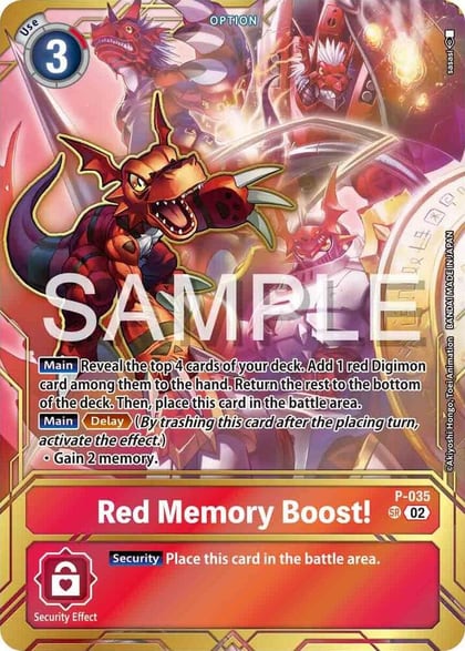 Red Memory Boost! - P-035 (Premium Card Collection - Memory Boost! Set), Digimon Promotion Cards P-035 P