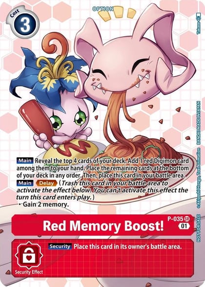 Red Memory Boost! - P-035 (Next Adventure Box Promotion Pack), Digimon Promotion Cards P-035 SR